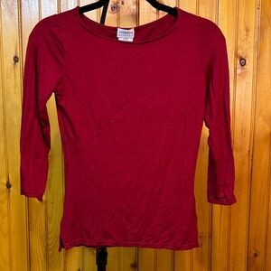 George Stretch Women's Long Sleeve Red Tee